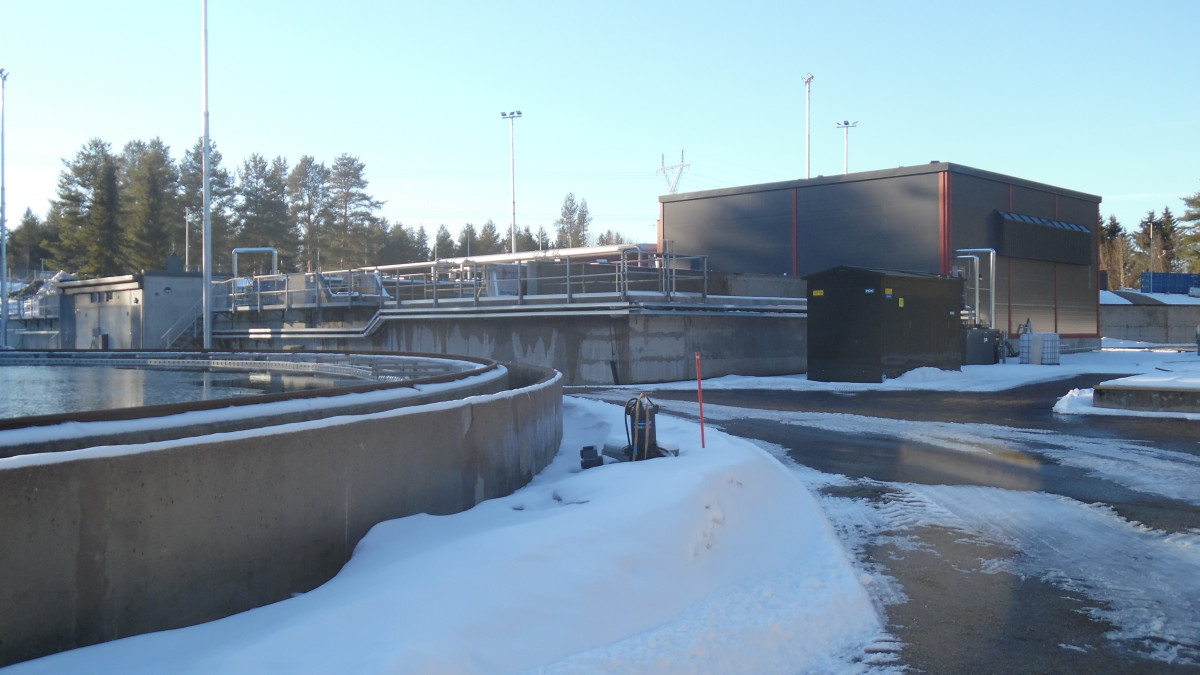 Meltola wastewater treatment plant in winter