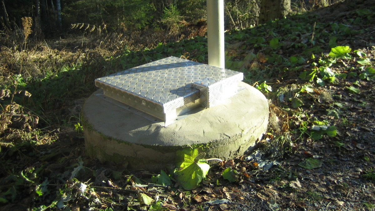 Domestic water well in the forest.