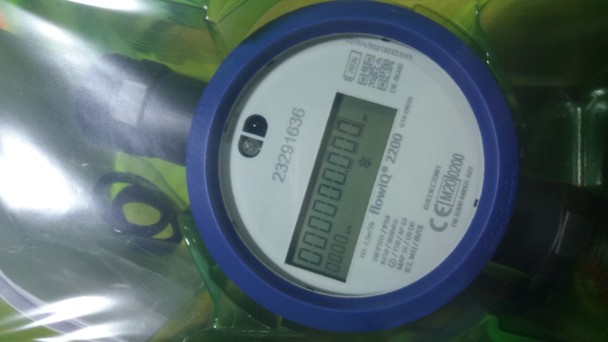 Remotely readable water meter.