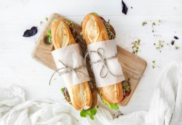 Two filled baguettes.