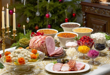 Christmas food spread