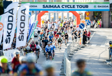 Saimaa Cycle Tour -pyöräilytapahtuman lähtö vuonna 2022.