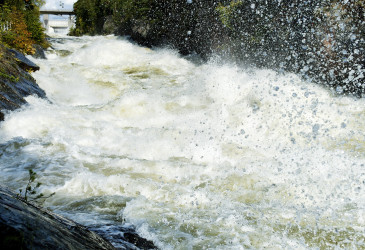 Water in the rapids.