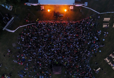 Festival audience seen from the air