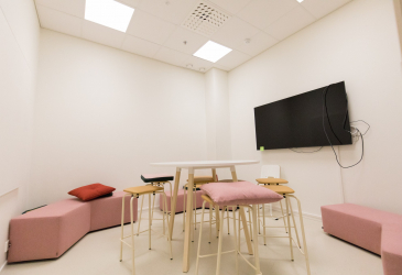 An empty, modern classroom