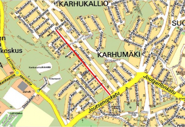 Triangle removal area on Karhunkatu