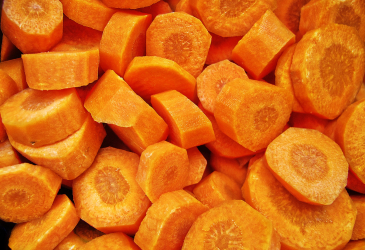 Porkkanan paloja.